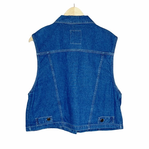 Vintage 90s Dark Wash Denim Vest Top - Picture 3 of 5